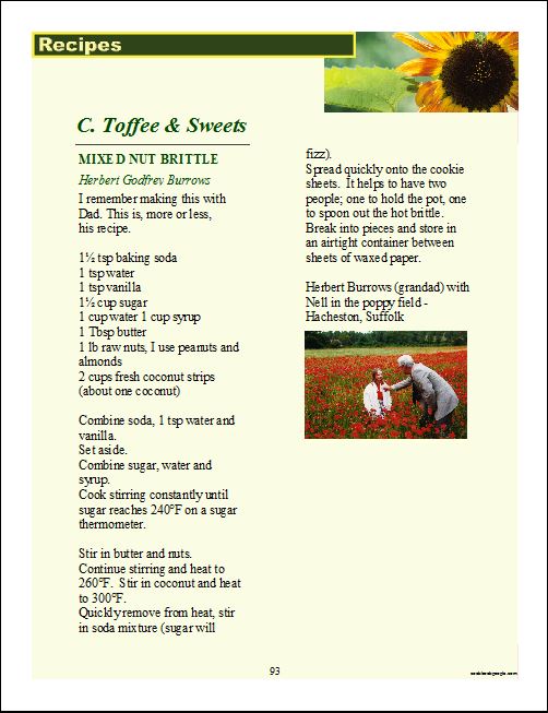 Cookbook Software For Making And Printing A Family Recipe Book
